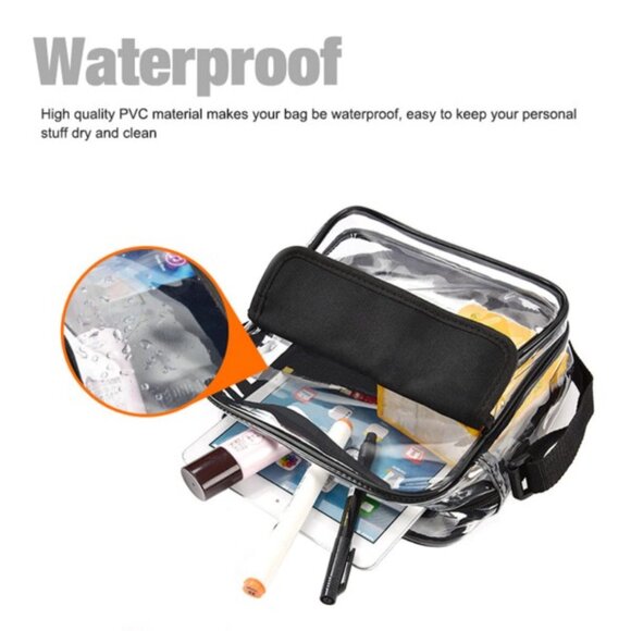 Clear Crossbody SZ LG Satchel Handbag - Unisex - Stadium Events - NWT - Picture 6 of 9